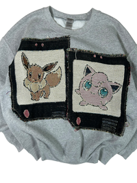 Double Pull Grey Crewneck - L