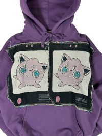 Double Pull Crewneck Purple Hoodie - M